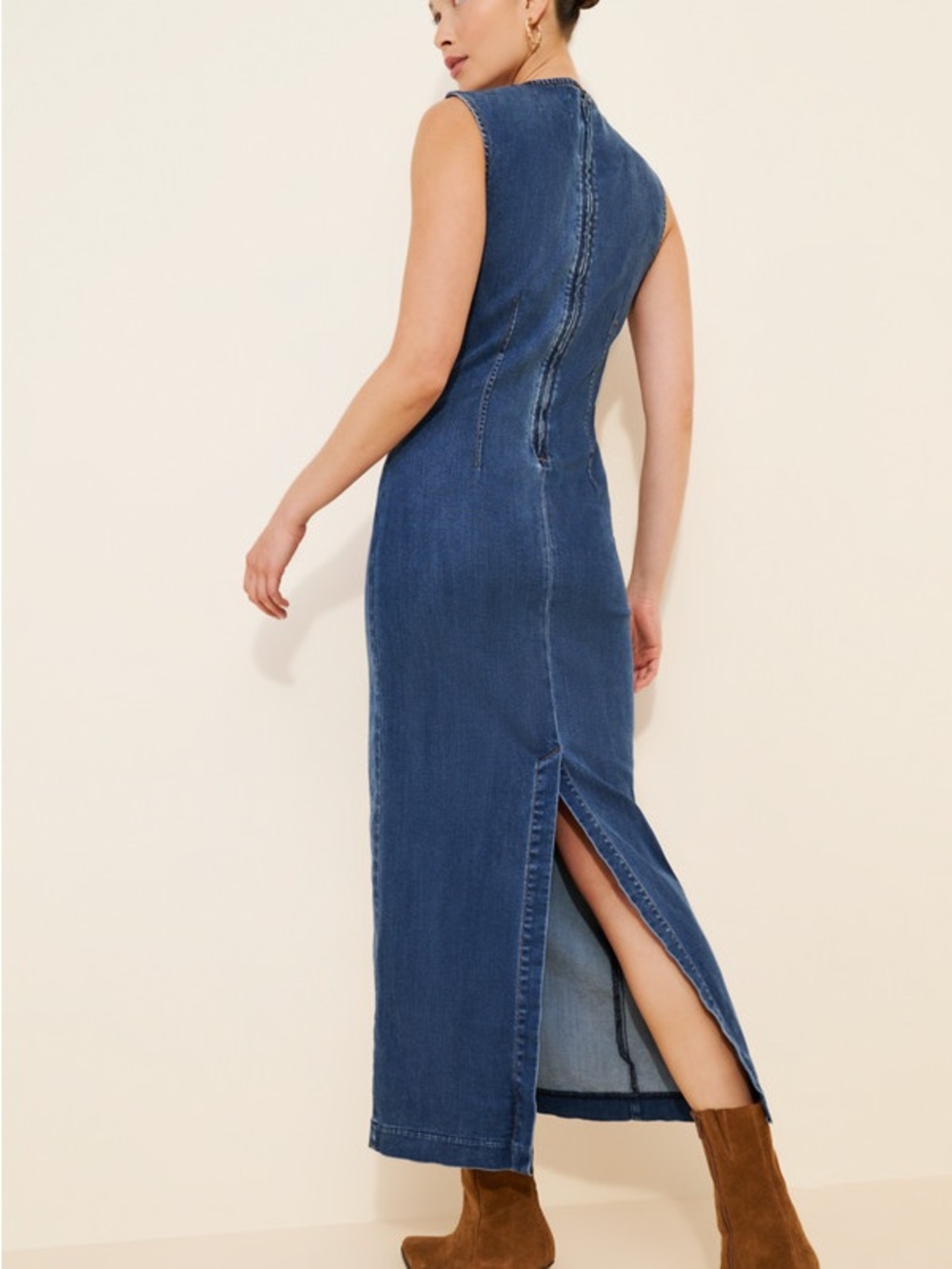 Reformation Jeans Kendi Denim Midi Dress 2 - Picture 2 of 15